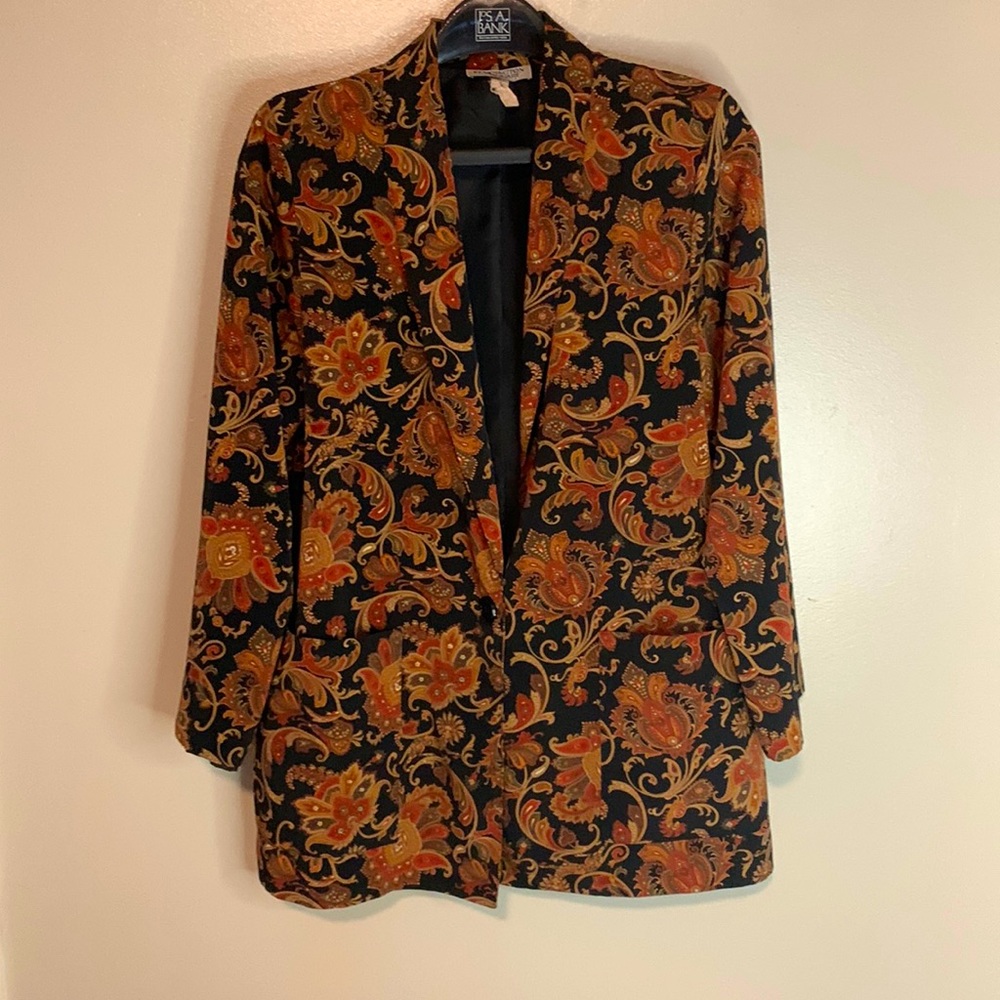 Kensington Square Vintage Blazer size 1X beautiful Presley print
